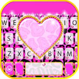 Girly Cheetah Heart Keyboard Theme