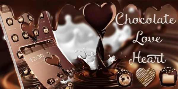 Brown Chocolate Sweet Heart Theme screenshot 1