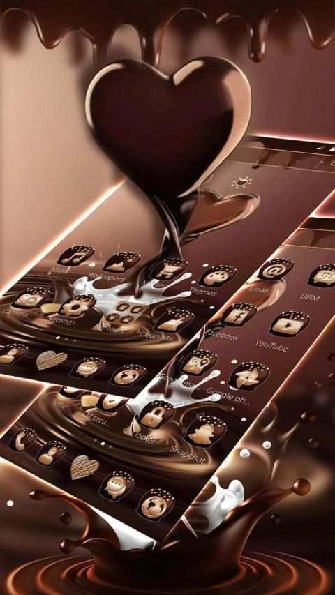 Brown Chocolate Sweet Heart Theme screenshot 2
