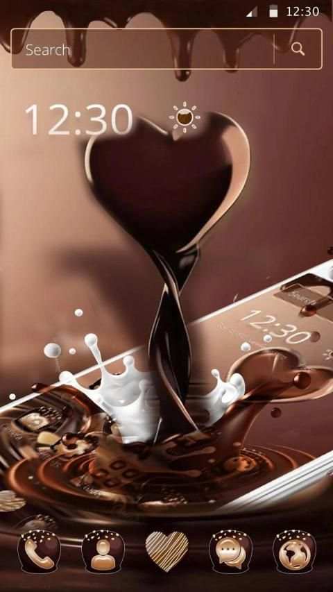 Brown Chocolate Sweet Heart Theme screenshot 3