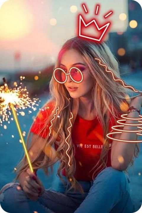 Light Glow Crown Photo Editor - Neon Photo Effects स्क्रीनशॉट 1