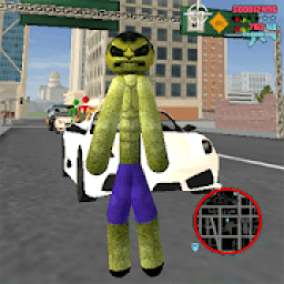 Green Monster Stickman Rope Hero Gangstar Crime आइकन