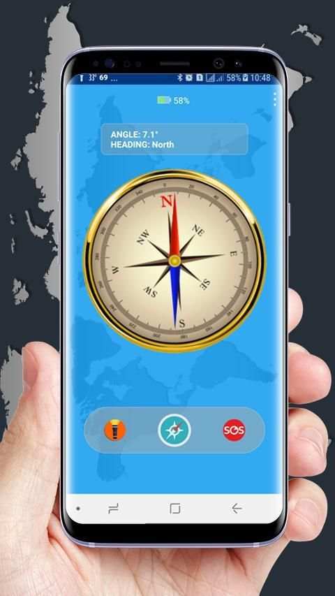 Compass 360 Free - Accurate Flashlight screenshot 2