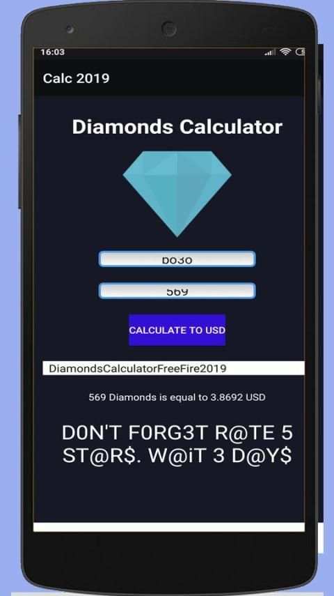 Diamond * FREE-FIRE Calculator Free स्क्रीनशॉट 2