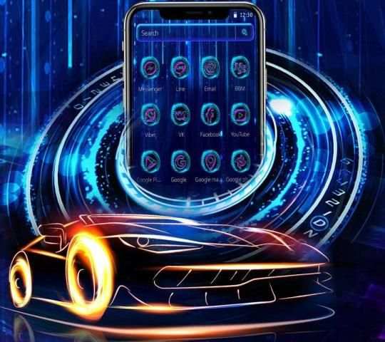 Neon Racing Car Speedometer Theme screenshot 1