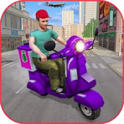 Moto Bike Real Pizza Delivery Boy Driving 2019