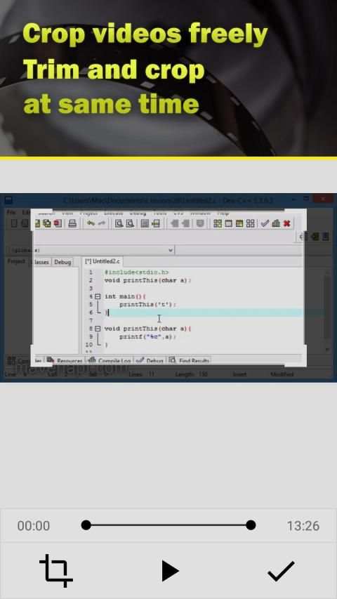 VidCrop - Quick video cropper & video trimmer screenshot 1