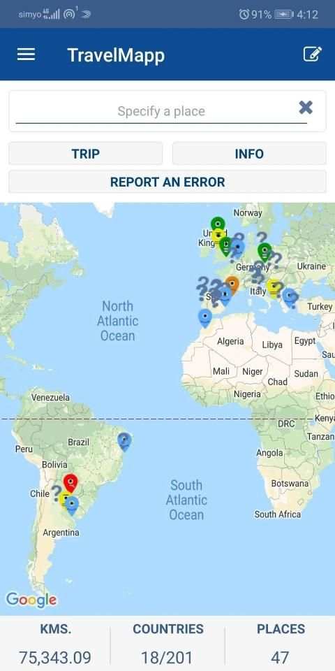 TravelMapp screenshot 2