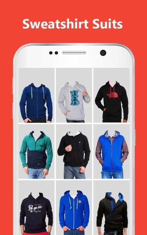Men Sweatshirt Photo Montage स्क्रीनशॉट 10