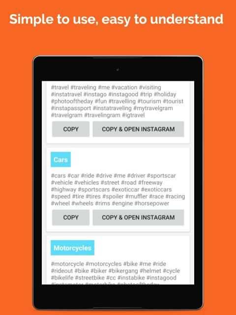 Free Hashtag Generator for Instagram App Use screenshot 1