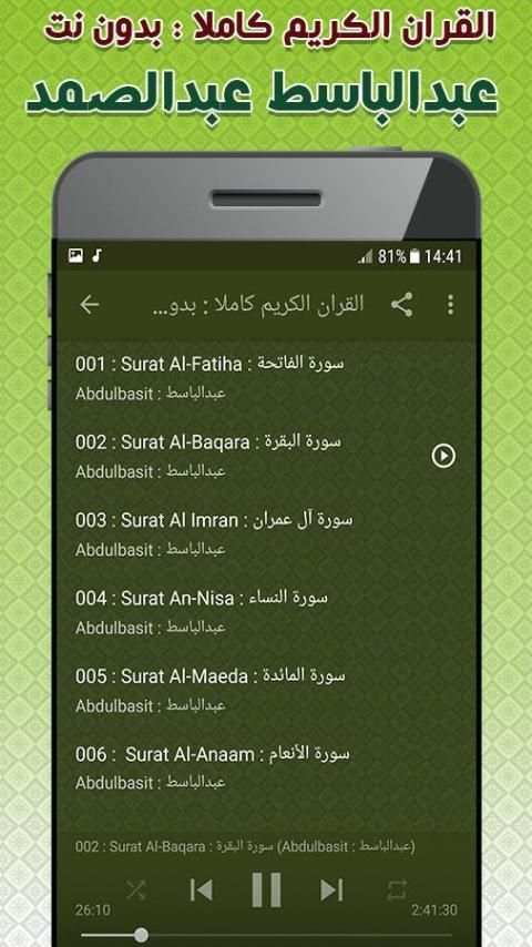 Abdul Basit Offline Full Quran screenshot 3
