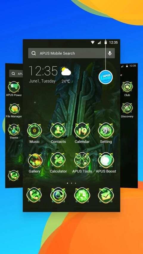Magical Thunder golden-APUS Launcher theme स्क्रीनशॉट 2