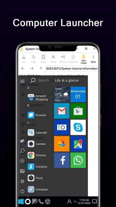 Computer Launcher for Windows Theme स्क्रीनशॉट 5