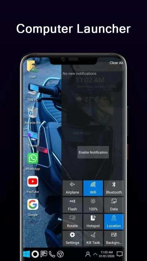 Computer Launcher for Windows Theme स्क्रीनशॉट 1