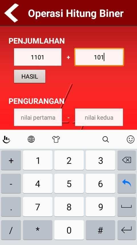 Konversi: Biner Oktal Heksadesimal screenshot 2