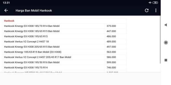 Daftar Harga Ban Mobil screenshot 3