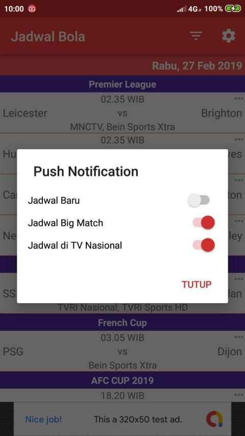 Jadwal Bola TV Indonesia screenshot 1