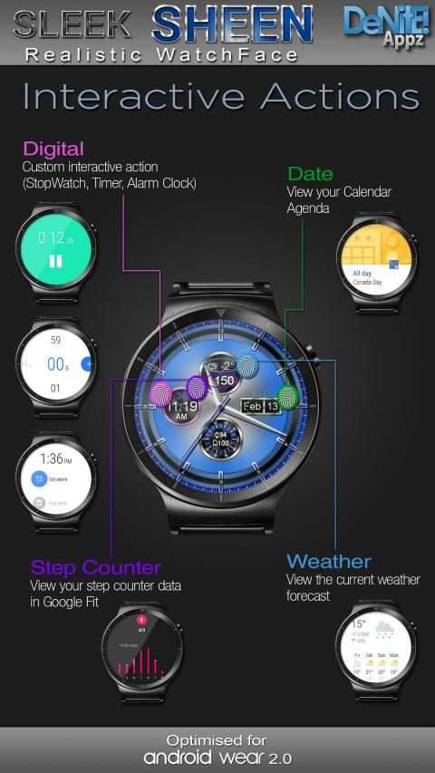 Sleek Sheen HD Watch Face Widget & Live Wallpaper स्क्रीनशॉट 23