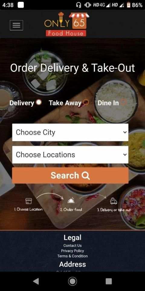 Only65 Food App स्क्रीनशॉट 2