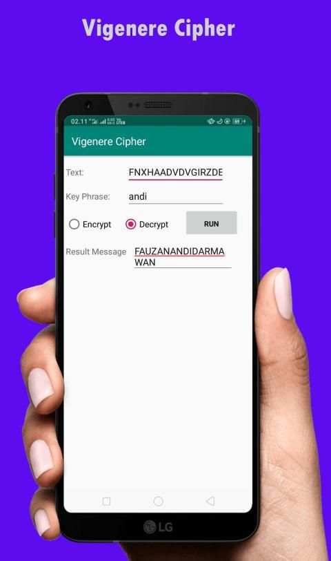 Vigenere Cipher screenshot 1