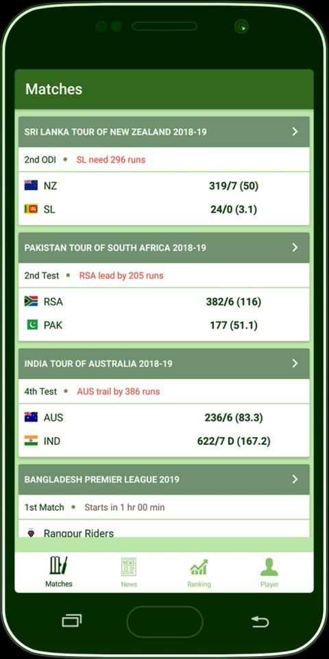 Live Cricket Score & News स्क्रीनशॉट 2