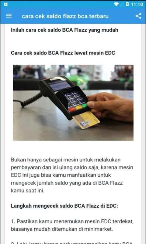 Cara Cek Saldo Flazz Bca Terbaru screenshot 2