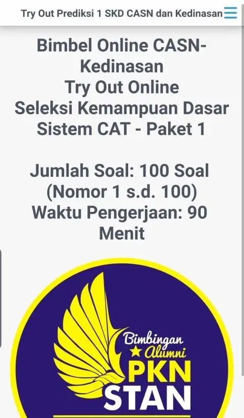 SKD CPNS Kemenkumham CAT BKN screenshot 3