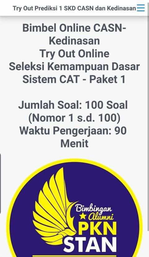 SKD CPNS Kemenkumham CAT BKN screenshot 3