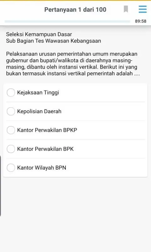 SKD CPNS Kemenkumham CAT BKN screenshot 2