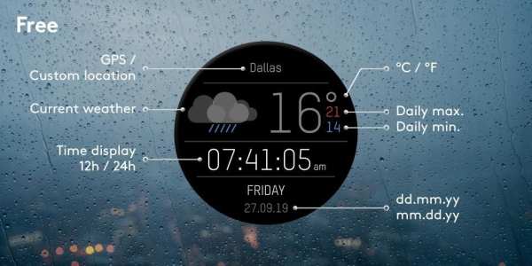 Weather Black Premium Watch Face screenshot 10