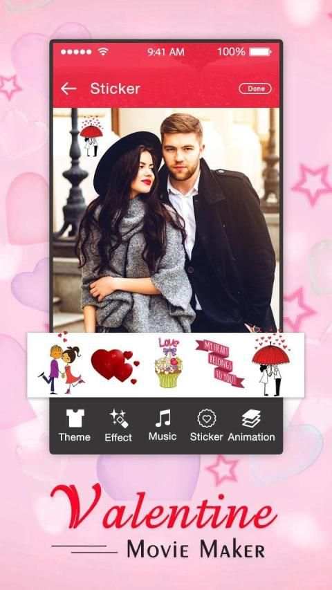Valentine Video Maker: love Movie Maker स्क्रीनशॉट 3