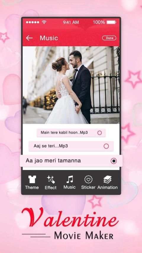 Valentine Video Maker: love Movie Maker स्क्रीनशॉट 2