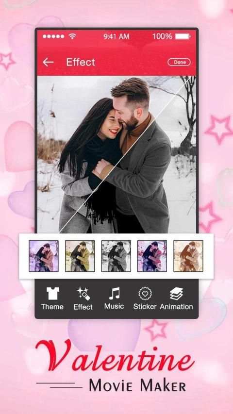 Valentine Video Maker: love Movie Maker स्क्रीनशॉट 4