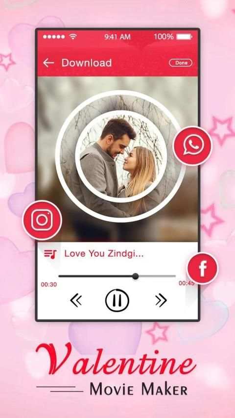 Valentine Video Maker: love Movie Maker स्क्रीनशॉट 1