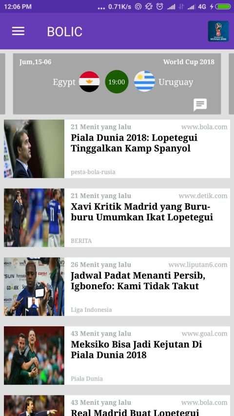 Jadwal Bola Siaran Langsung & Berita Bola - Bolic screenshot 7