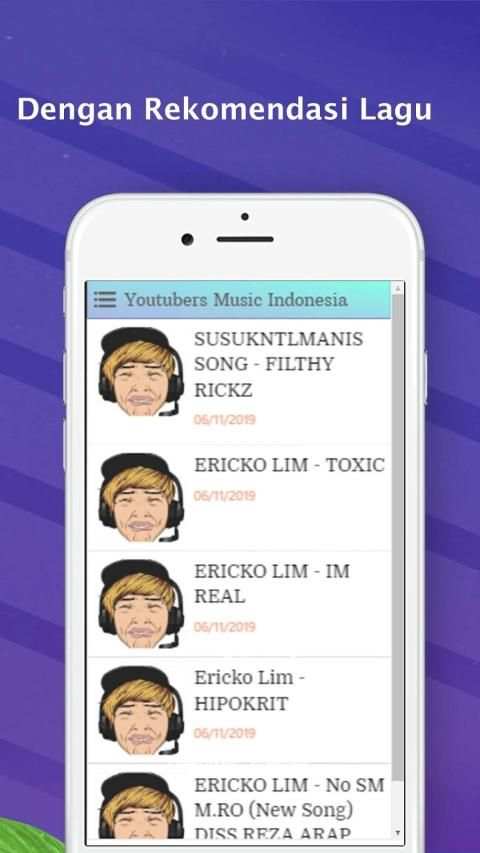 Youtubers Music Indonesia स्क्रीनशॉट 2
