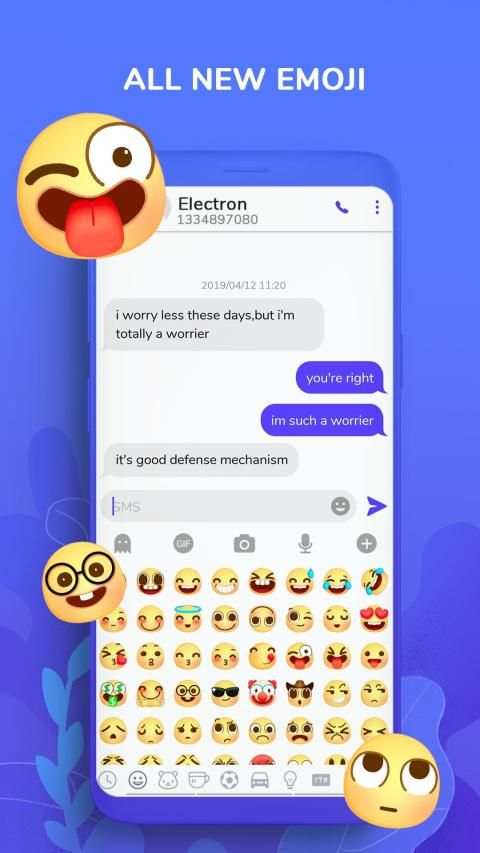 Hii Messenger - SMS emoji, call screen screenshot 5