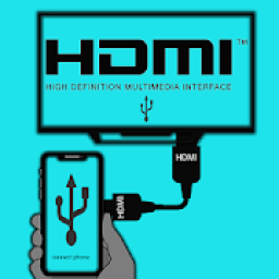hdmi usb connector mobile screen cast mirroring tv icon