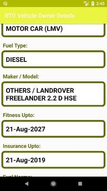 RTO Vehicle Owner Details screenshot 3