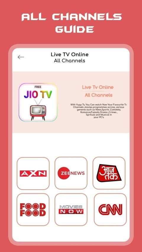 Live Jio TV HD Channels Guide स्क्रीनशॉट 1