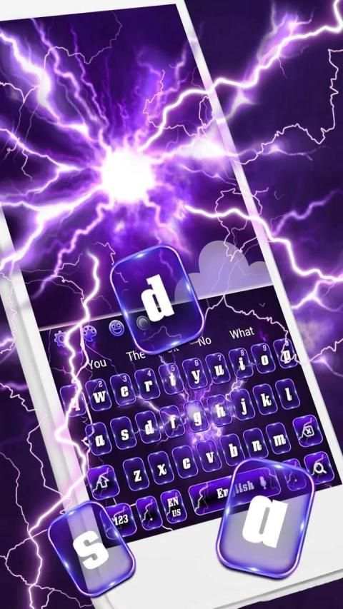 Blue Lightning Thunder Keyboard स्क्रीनशॉट 1