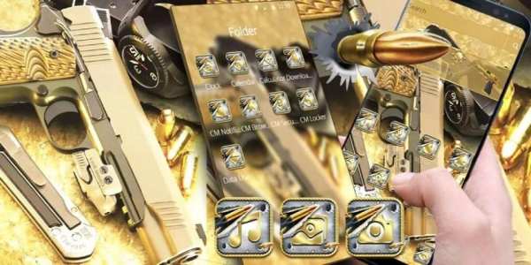 Tema Emas Keren Bullet Gun screenshot 1