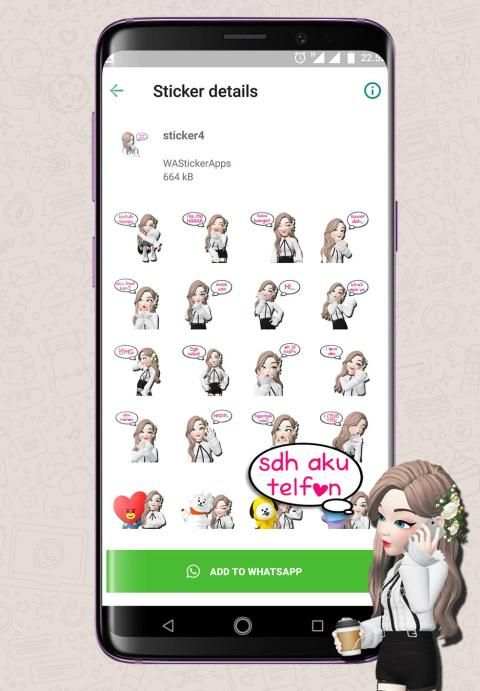 WA Sticker Cewe Cute, Seksi Lucu WAStickerApps screenshot 5
