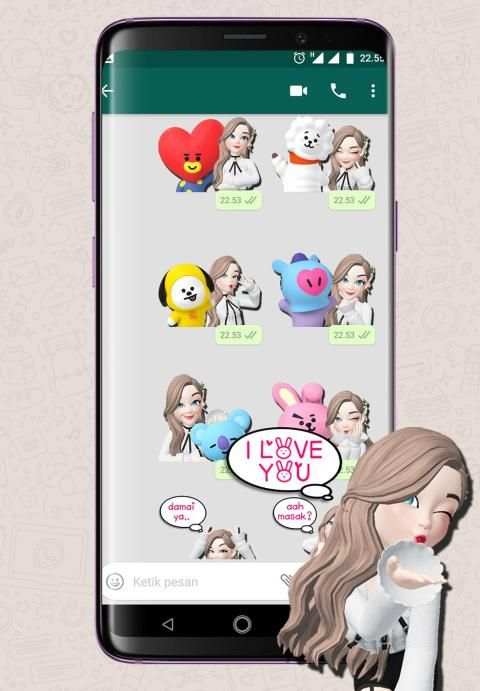 WA Sticker Cewe Cute, Seksi Lucu WAStickerApps screenshot 2