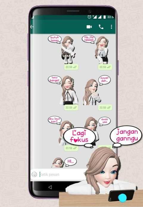 WA Sticker Cewe Cute, Seksi Lucu WAStickerApps screenshot 3