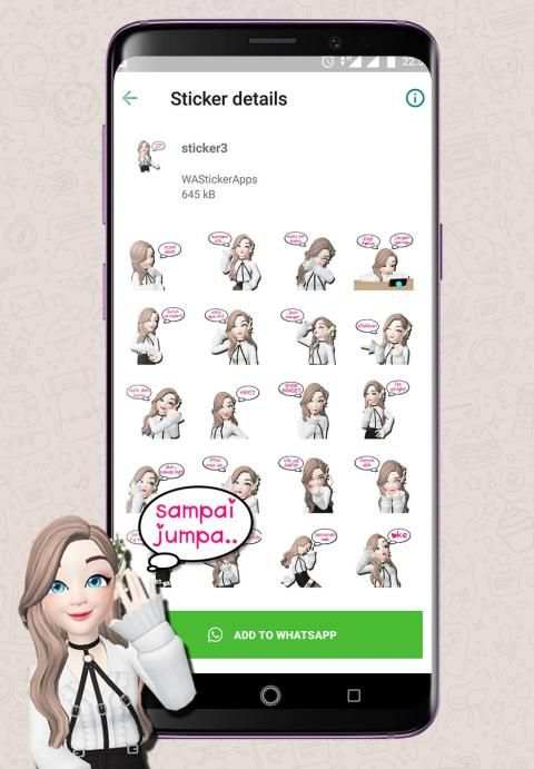 WA Sticker Cewe Cute, Seksi Lucu WAStickerApps screenshot 6