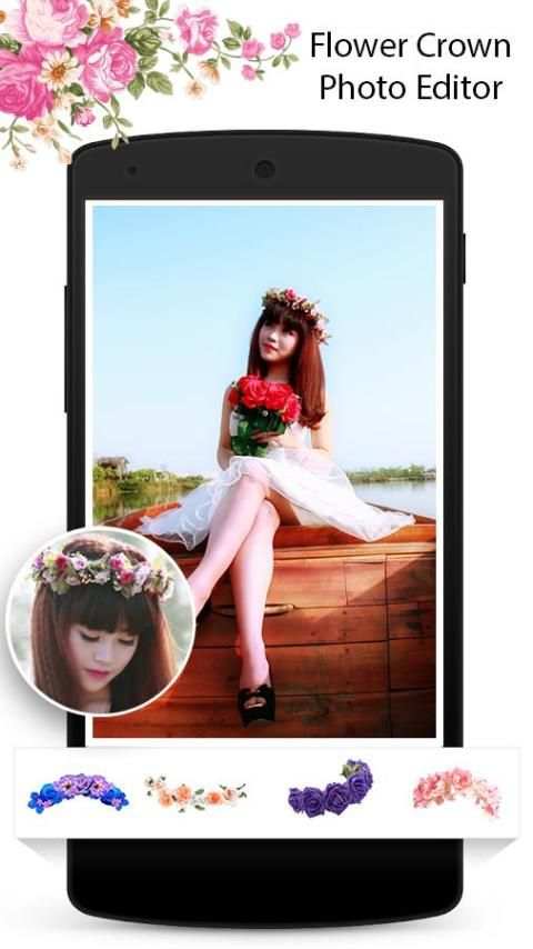 Flower Crown Photo Editor स्क्रीनशॉट 1