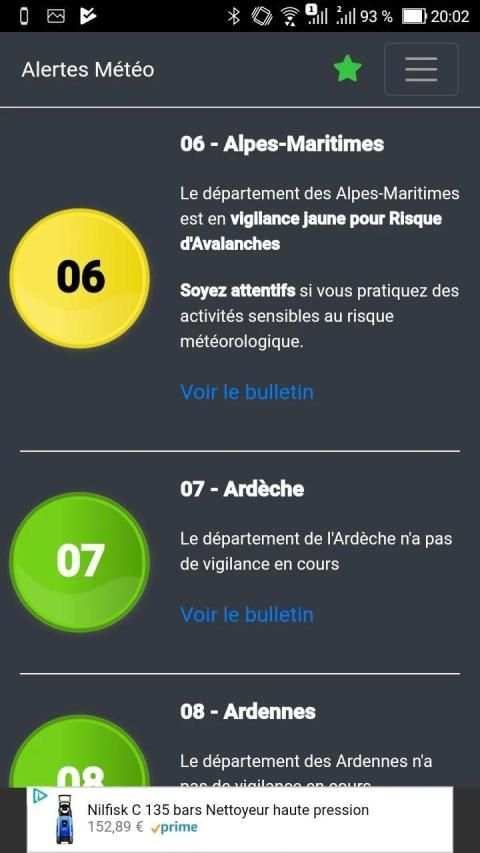 Alertes Météo screenshot 2