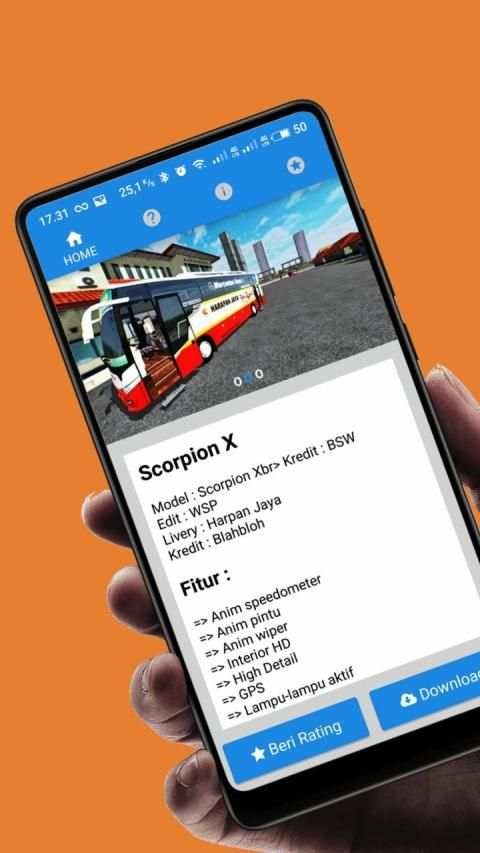 Mod BUSSID : Bus Scorpion X Livery Harapan Jaya screenshot 2