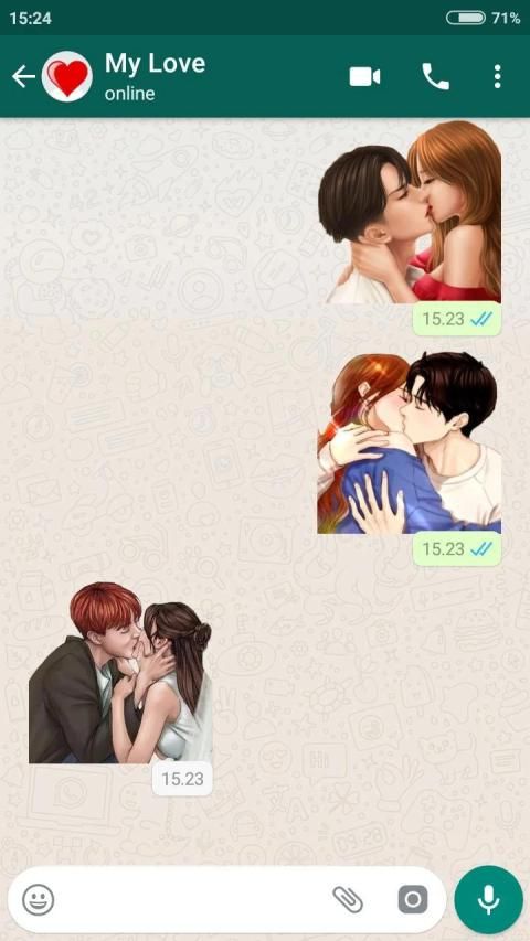 Kissing stickers on sale for whatsapp